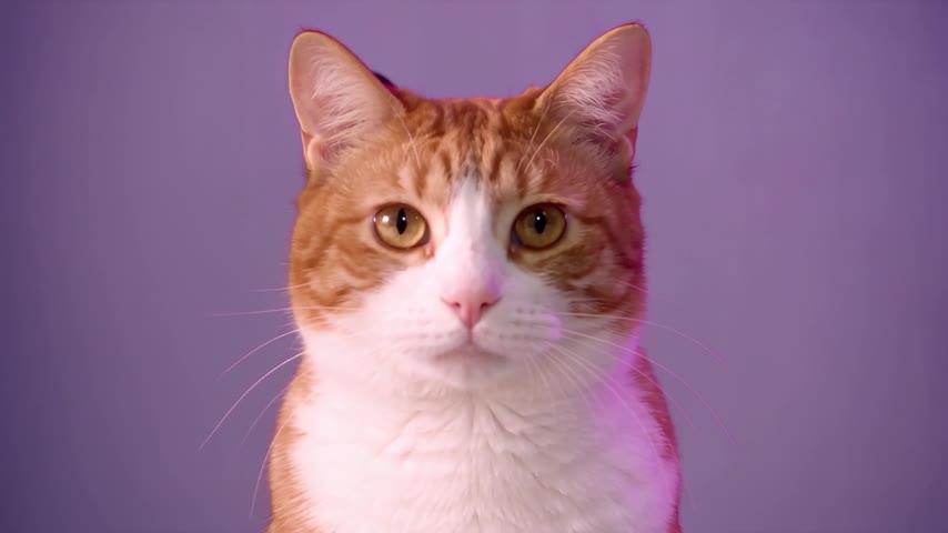 真实双猫成片 0.7 秒的开场画面：橘猫主舞者靠近镜头